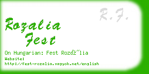 rozalia fest business card